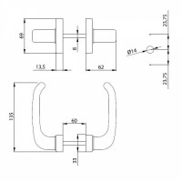 doppia maniglia PATTY disegno tecnico